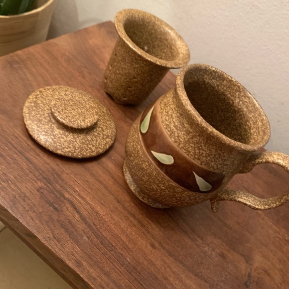 Other - Stoneware Tea Mug with Filter and Lid